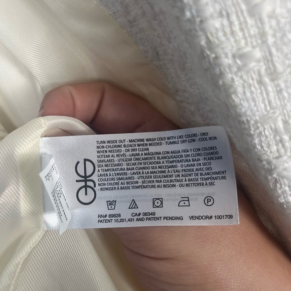 Sam Edelman Cheryl Open Front Crop Blazer in arctic wolf cream gold size XL - Picture 8 of 10